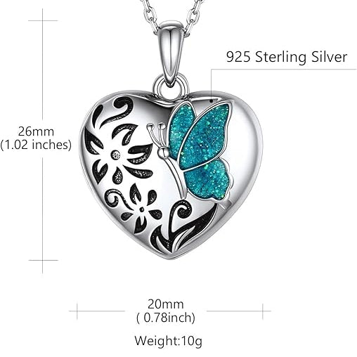 LUXORA™ Sterling Silver Heart Locket Necklace